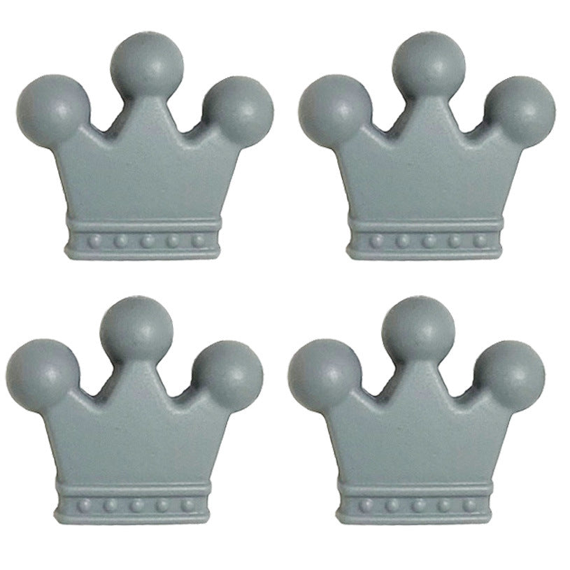 Venta al por mayor 35×30MM Crown Teethers Cuentas de silicona 50pcs